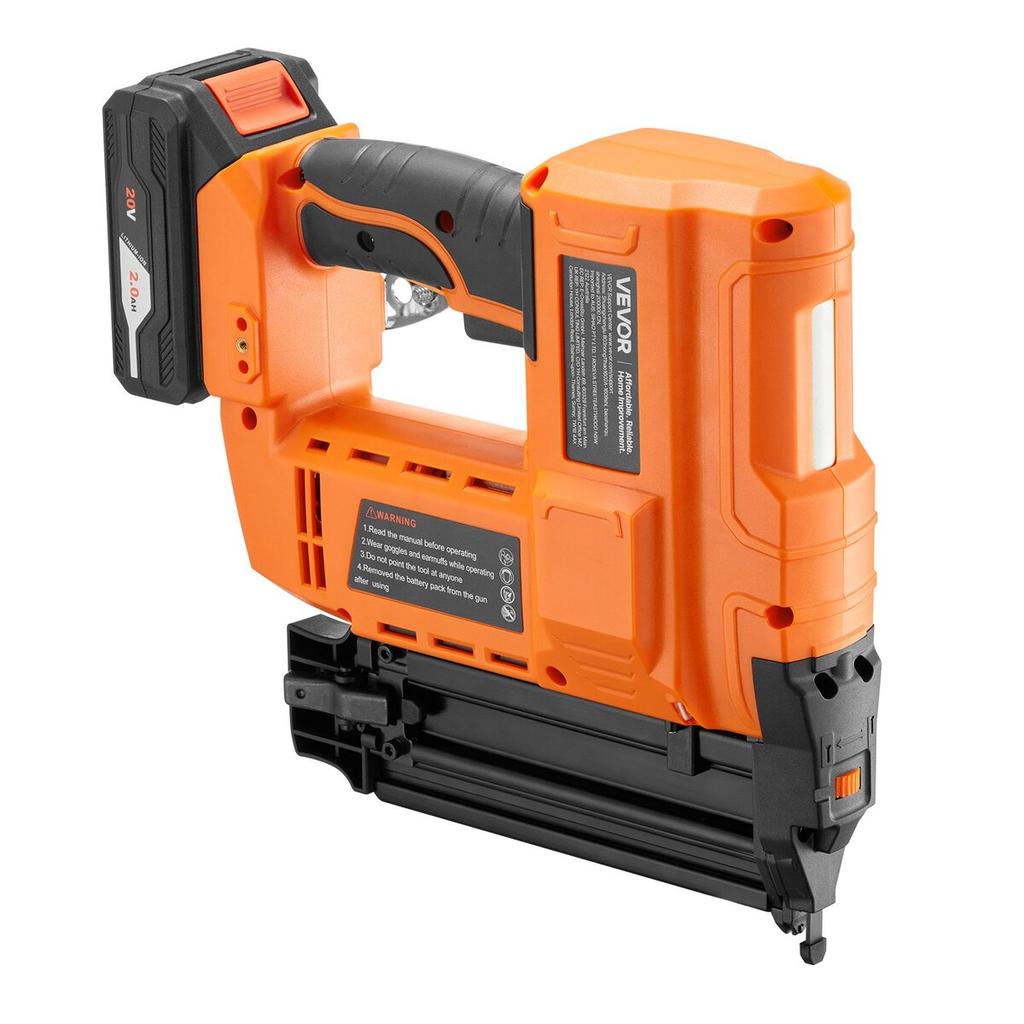 Cordless Brad Nailer, 18 Gauge, 20V Battery Powered Nail Gun, with 500 pcs Nails, 2.0 Ah Li-ion Battery and Charger, Adjustable Nailing Depth, for