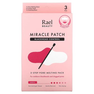 Rael, Beauty, Wunderpflaster, Mitesserkontrolle, 3-Stufen-Porenschmelzpackung, 1 Set