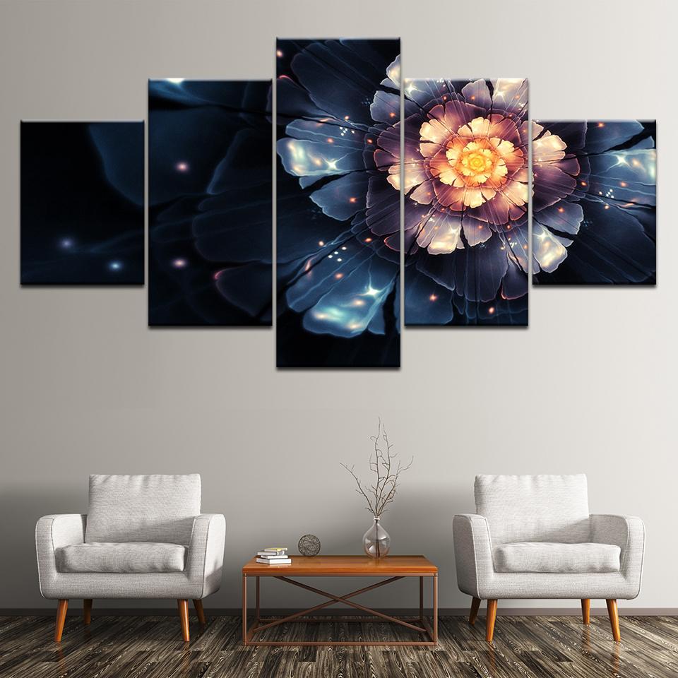 Canvas Painting Fantasy flowers 5 Pieces Wall Art Painting Modular Wallpapers Poster Print for living room Home Decor