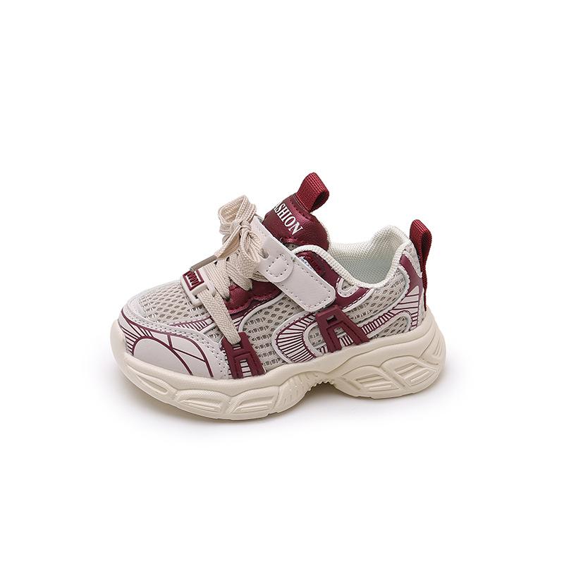 2025 Spring Fashion Lightweight Thick-soled Girls' Dad Shoes Transparent Mesh Breathable Boys' Sports Shoes Anti-child Running Upper