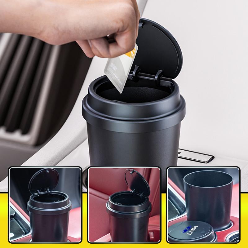 Car storage - press-down style water bottle and trash can For Lada Vesta Niva Samara Kalina Largus Priora Xray Granta PP27