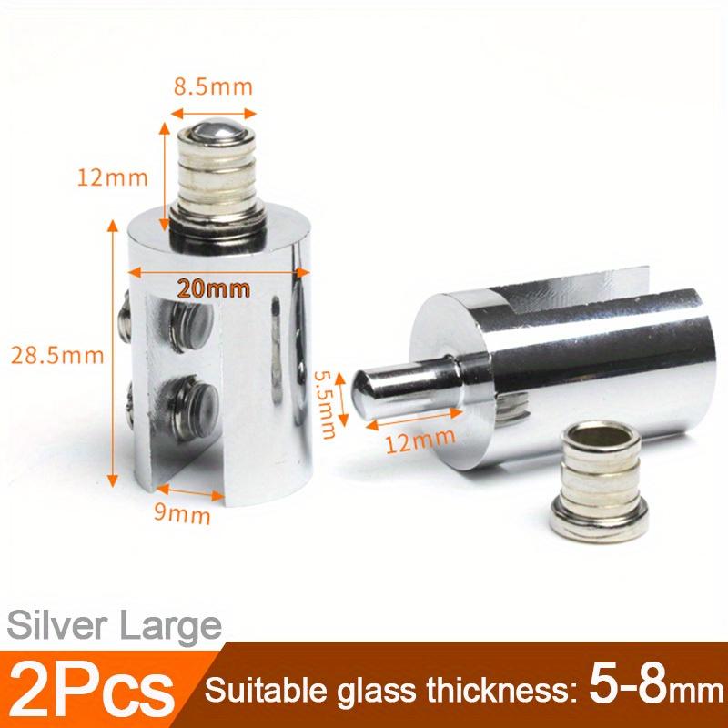 2Pcs Glass Door Active Hinges for Shower Door Pivoted 90 Degree Brass Glass Shower Accessories Screen Clamps Upper and Lower Shaft