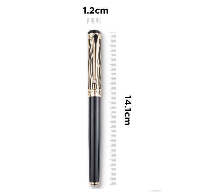 

Montagut 816 High Grade Golden Black & Golden Jewel Trim Fountain Pen Iridium F/Bent 0.5mm/1.0mm Nib For Office School Home Bent Nib 1.0 mm