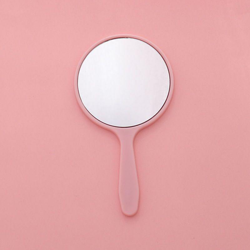 Portable HD Student Handheld Makeup Mirror - Cute, Round, Mini On-the-Go Design