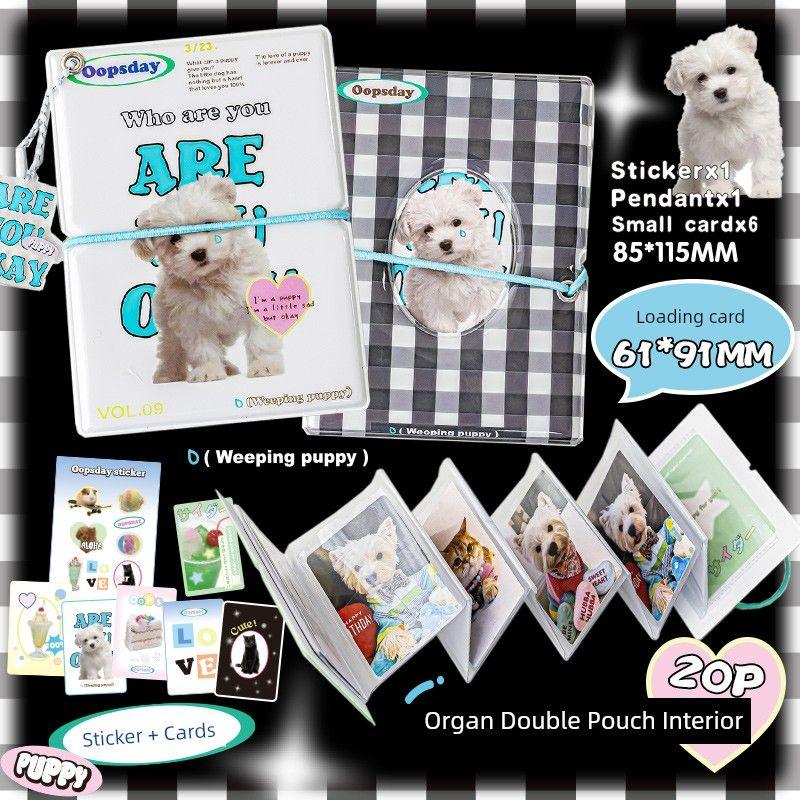 

Oopsday Organ Card Binder Polaroid Album Mini Truck Storage Book Postcard a Palace Grid Star Collection Photo Black and white-weeping pnppy