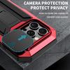 Military Heavy Duty Metal Case for IPhone 13 14 15 16 17 Pro Max Slide Camera Built-in Screen Protector Full Body Hybrid Cover