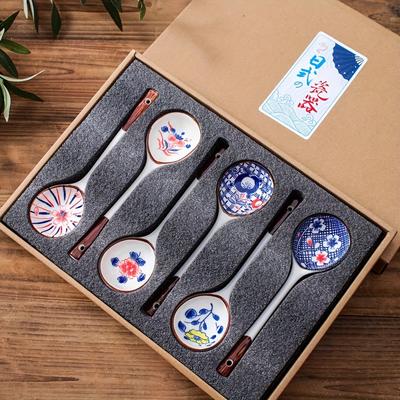 4/6pcs of Creative Ceramic Dessert Spoon Gift Box Set,Soup Spoon,Ceramic Spoon,Creative Milk Spoon,Reusable Spoon, Washable Dessert Spoon, Gift Box
