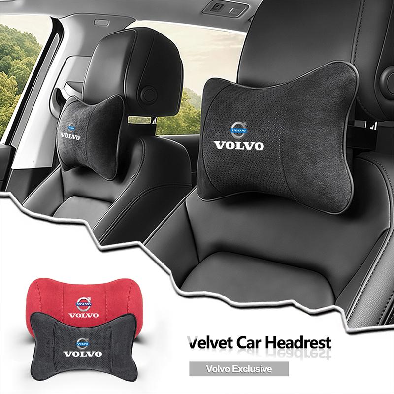 Suede Headrest Car Breathable Memory Foam Neck Pillow For Volvo XC60 XC40 V90 V60 V40 XC90 XC70 V50 S60 V70 S90 AWD T6 EX90 EX30