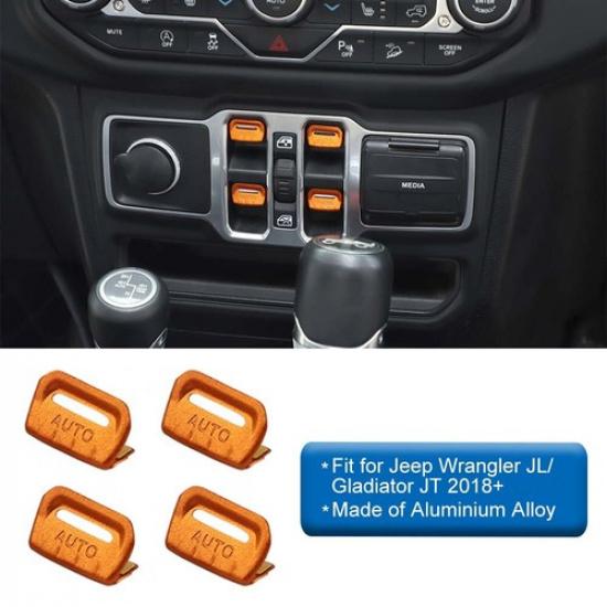 Orange Window up/down Lift Control Switch Bezel Trim For Jeep Wrangler JL JT 18+