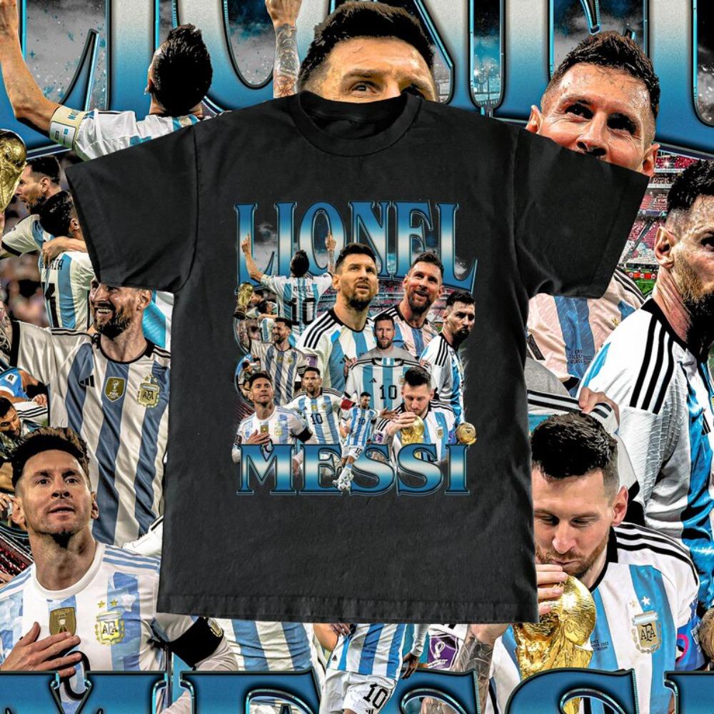 Lionel Messi Inter Miami Rosa Text Collage Grafik T-Shirt, Unisex Oversized Streetwear, Fußball Fan Geschenk