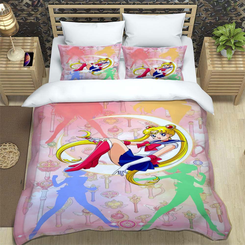 Neue Kawaii Sailor Moon Weiche und Bequeme Bettbezug, Kinderbettwäsche Set Geschenk, Extragroß, Mehrere Größen Verfügbar.