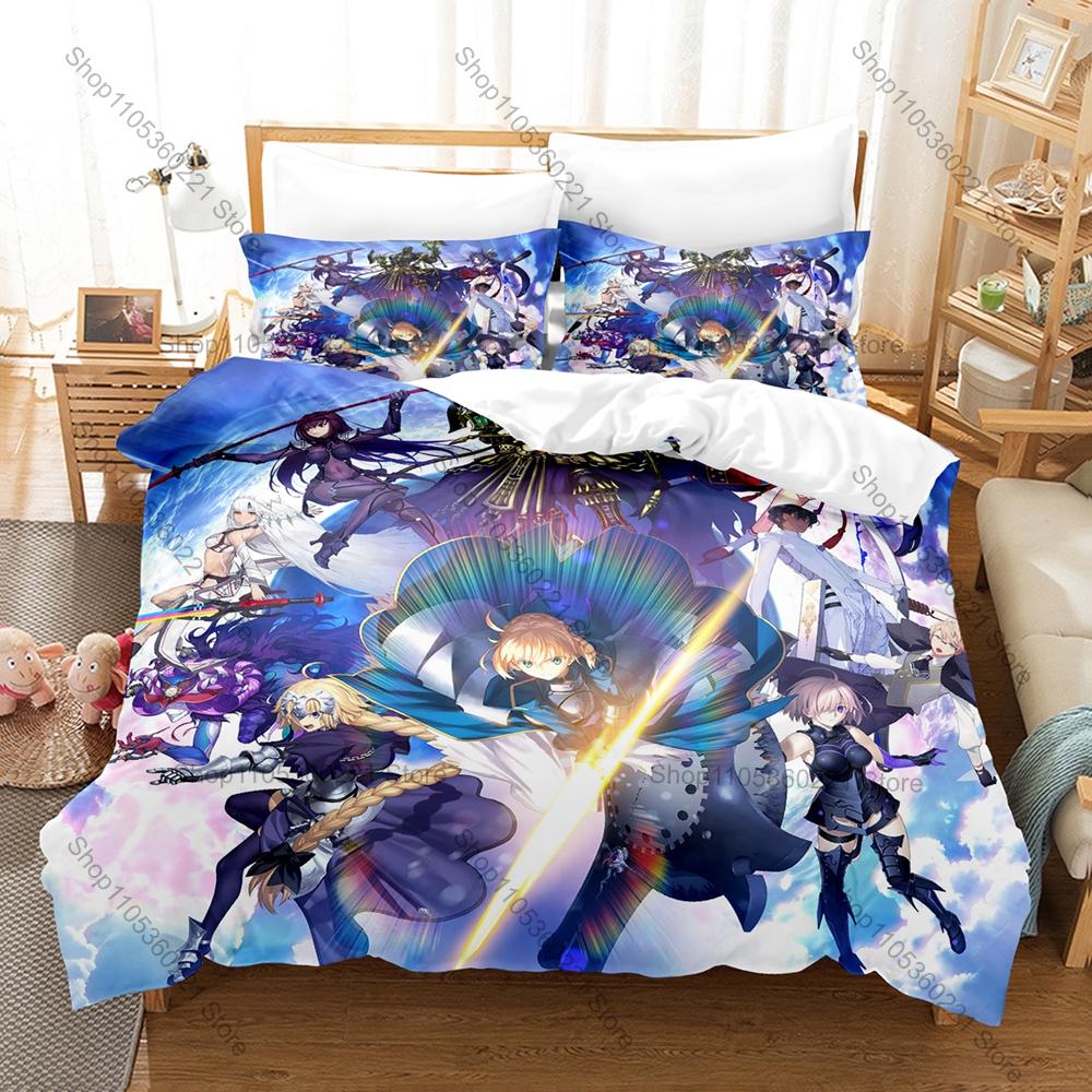 Cool Fate Grand Order FGO Popular Servants HD Print Bedding Set Duvet Cover + 2 Pillowcases Polyester Anime Game Room Decor
