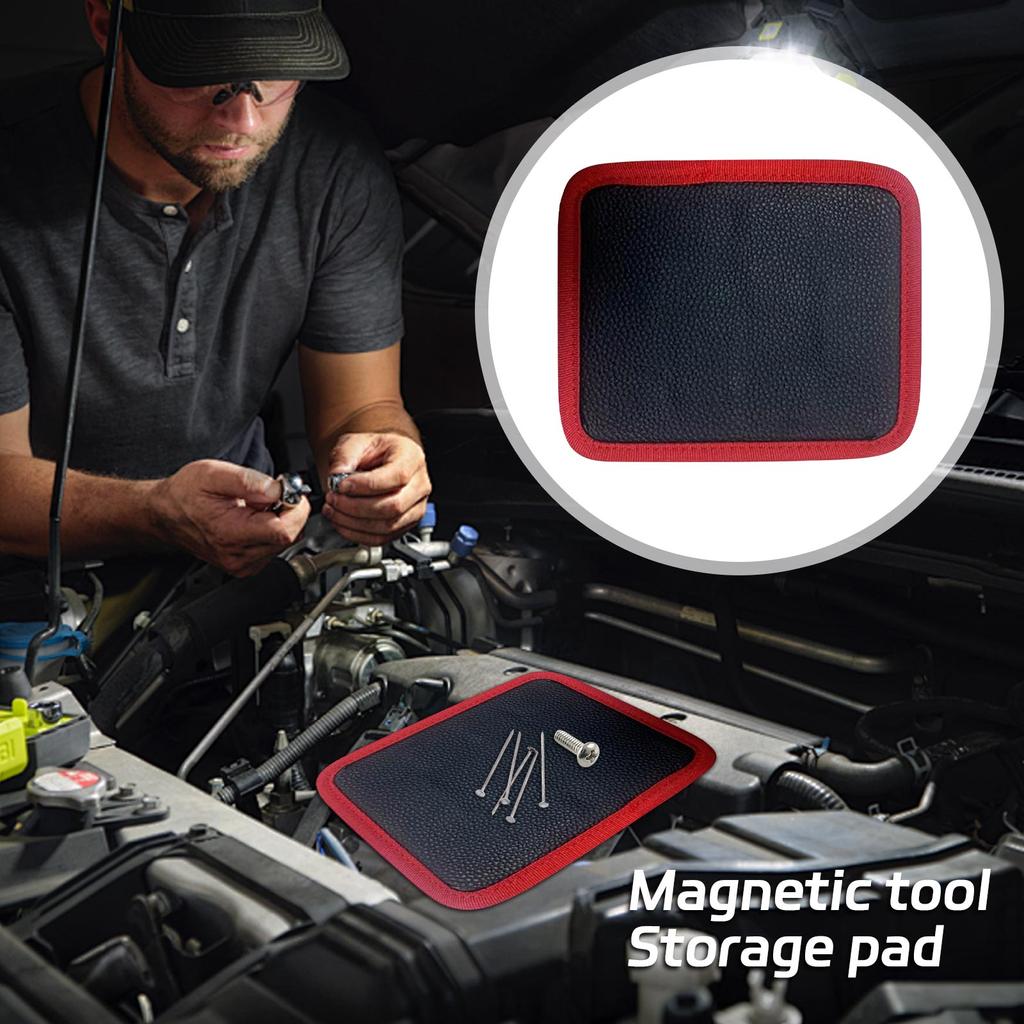 Magnetic Tool Pad, Magnetic Tool Storage Pad, Black Green Magnetic Suction Leather Pad