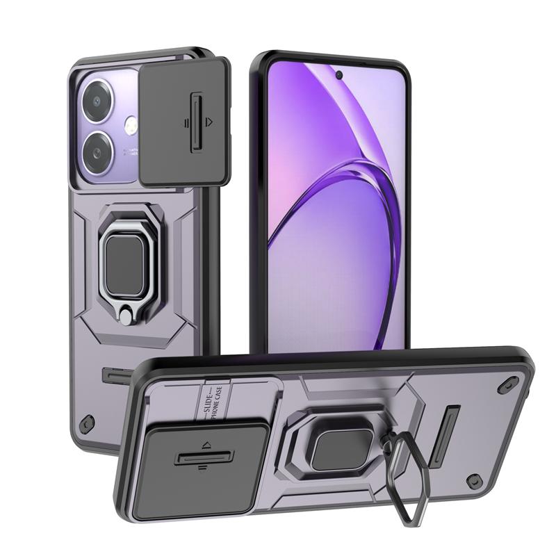

For OPPO A40m Case Cover OPPO A40m Capas Armor Phone Bumper Shockproof Slide Camera Lens Protective Ring Holder Fundas OPPO A40m For OPPO A40m фиолетовый