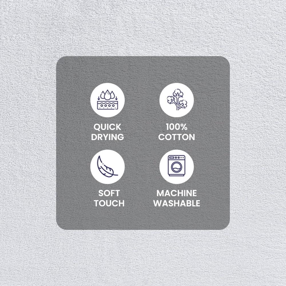 10 Piece Cotton Towel Set Soft Absorbent Quick Dry Bath Towels Hand Towels Washcloths Durable Popcorn Textured Border Bathroom