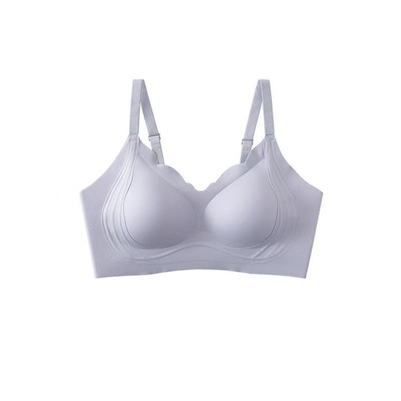 

Бесшовный Невидимый Поддерживающий Бюстгальтер: Дизайн с фиксированными чашками, разглаживающий спину, для женщин M синий/фиолетовый