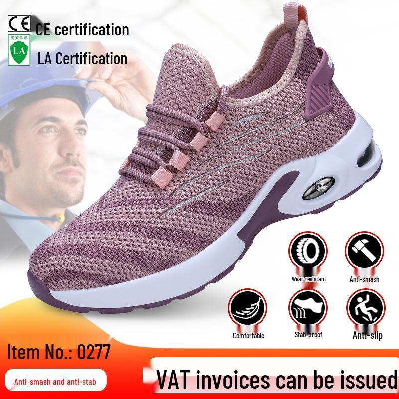 Women's Breathable Steel Toe Safety Shoes - Lightweight, Comfortable, Wear-Resistant, Anti-Smash & Anti-Puncture, Ideal for Summer Work.