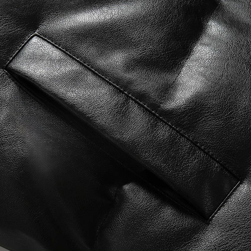 Winter Verdickte, warme, mit Baumwolle gefütterte Kleidung Version von PU-Leder Brotkleidung Einfache, mit Baumwolle gefütterte Kleidung Vielseitige, mit Baumwolle gefütterte Jacken