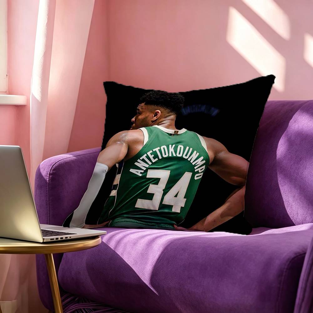 Giannis Antetokounmpo Pillow Case Square DoubleSided Sofa Cushion Cover Bedroom Bedside Pillow
