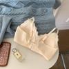 Wheat Ear Lace Seamless Sports Bra - Fixed Cup, Enhances Small Chests, Prevents Sagging, Sexy Look
