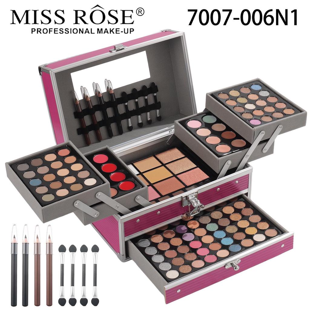 Σετ Παλέτα Μακιγιάζ Ματιών MISSROSE: Περιλαμβάνει Σκιά Ματιών, Lip Gloss, Κραγιόν, Ρουζ, Highlighter και Πούδρα Compact.