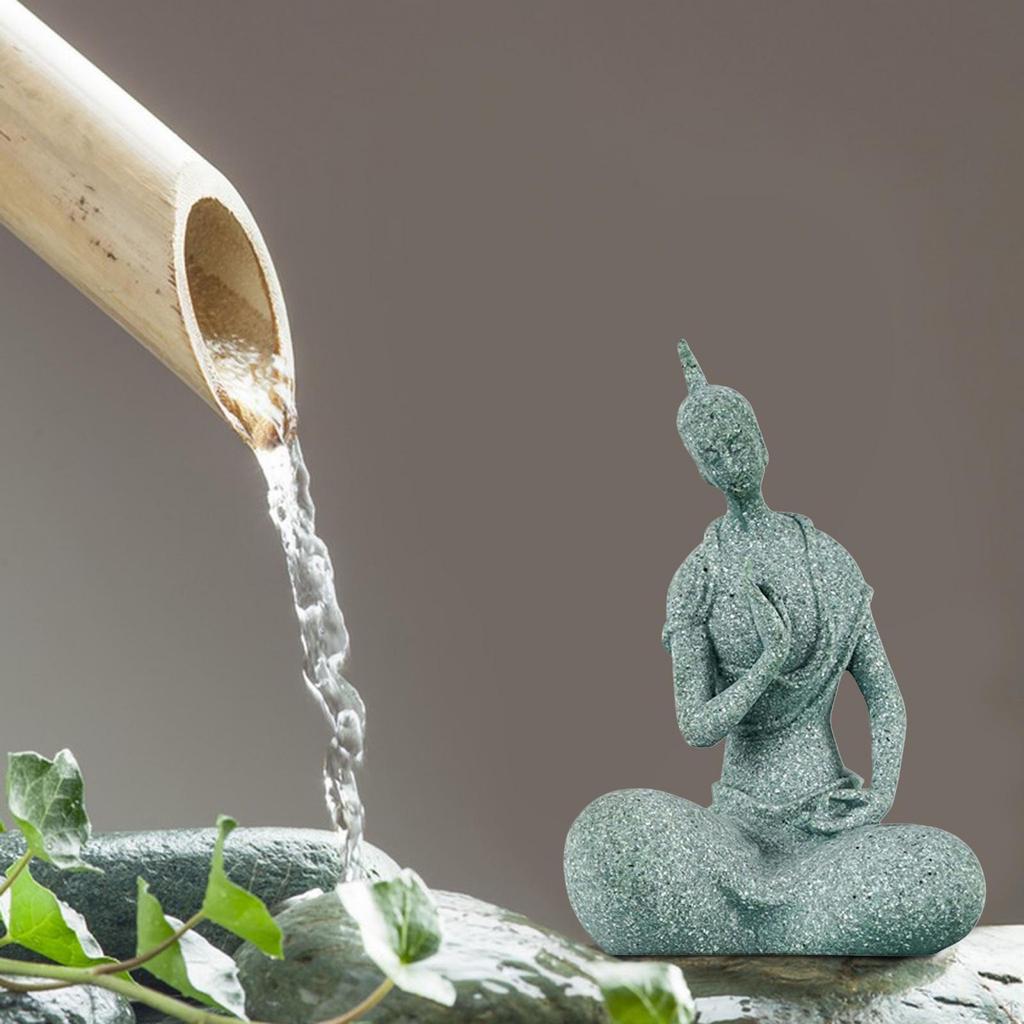 Aquarium Meditierender Buddha Harz Statue Skulptur Aquarium Figur Schreibtisch