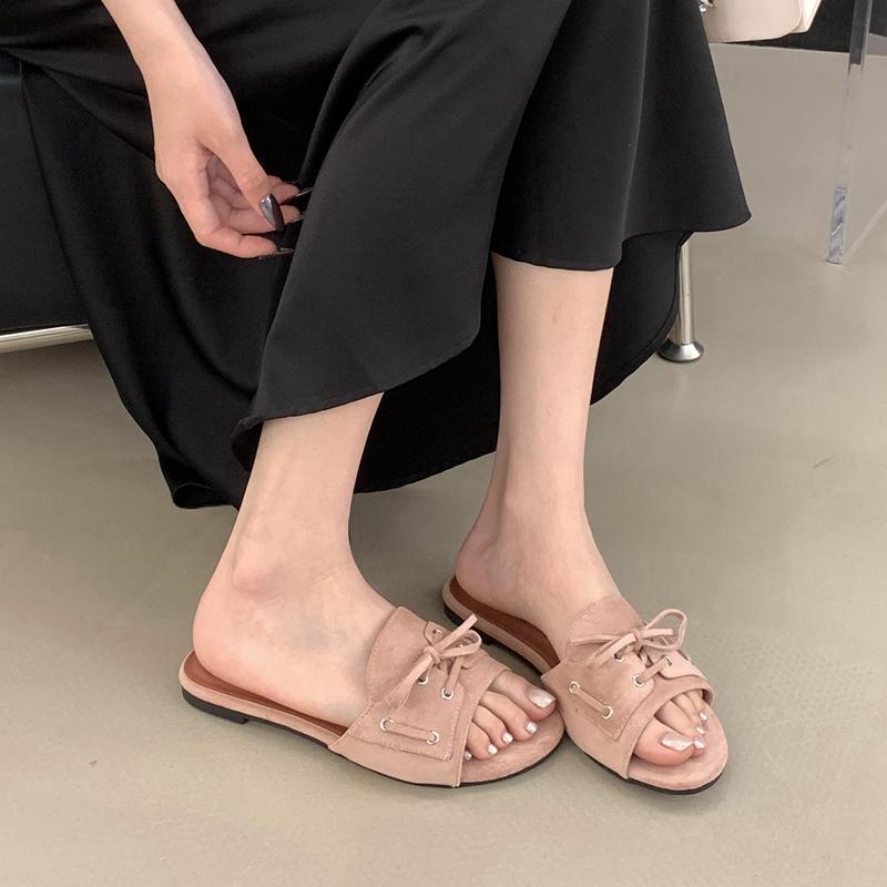 Fashion SUOJIALUN 2025 New Brand Women Slipper Fashion Open Toe Slip On Ladies Casual Slides Soft Flat Heel Outdoor Dress Flip Flop Shoe