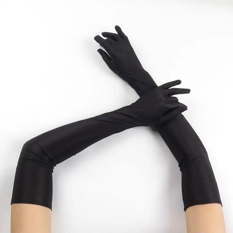 52cm Fashion Women Spandex Elasticity Opera Elbow Long Gloves Solid Driving Sun Protection Party Prom Etiquette Performance