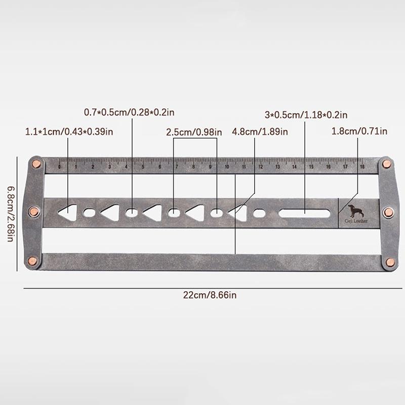 Professional Leather Belt Auxiliary Positioning Punch Ruler 18-48MM Adjustable DIY Handmade Leather Tools