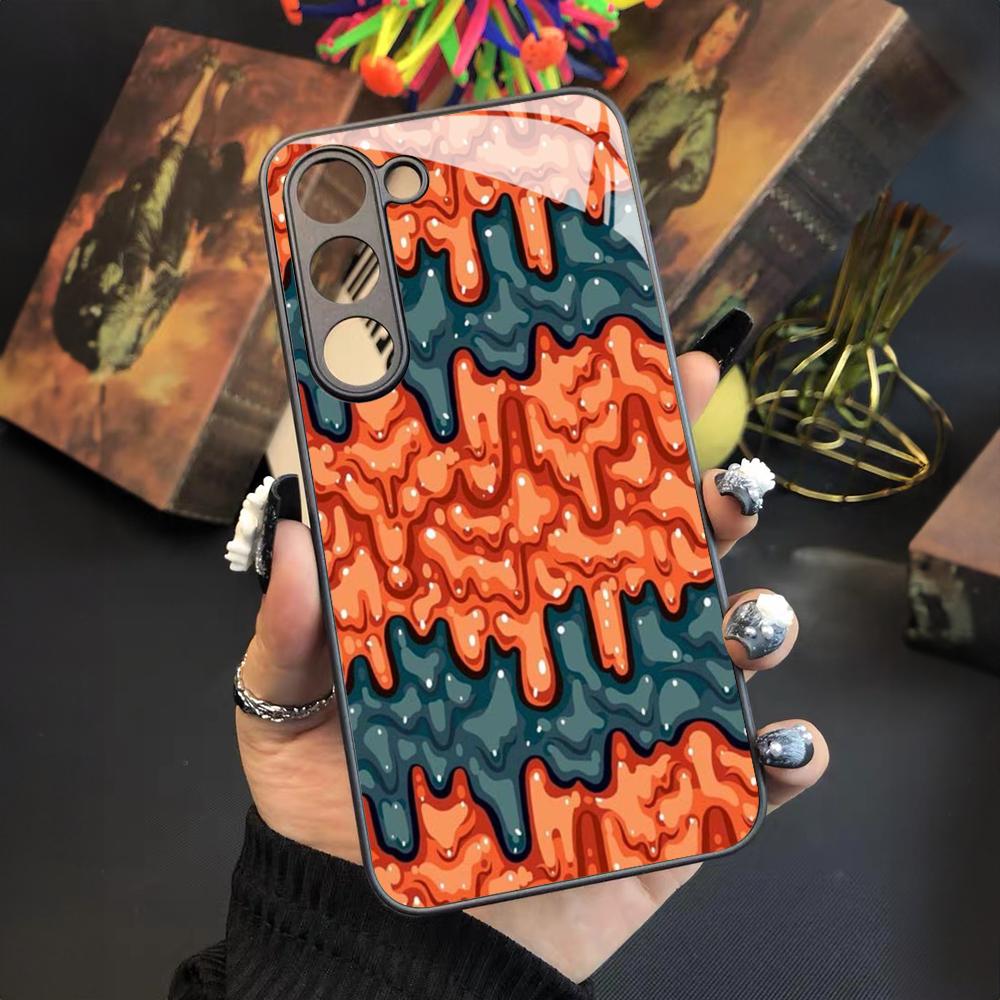 Slime Pattern Phone Case For Samsung Galaxy S25 S24 S23 S22 S20 S21 Note20 Ultra Plus Fe Colored Silver Cover