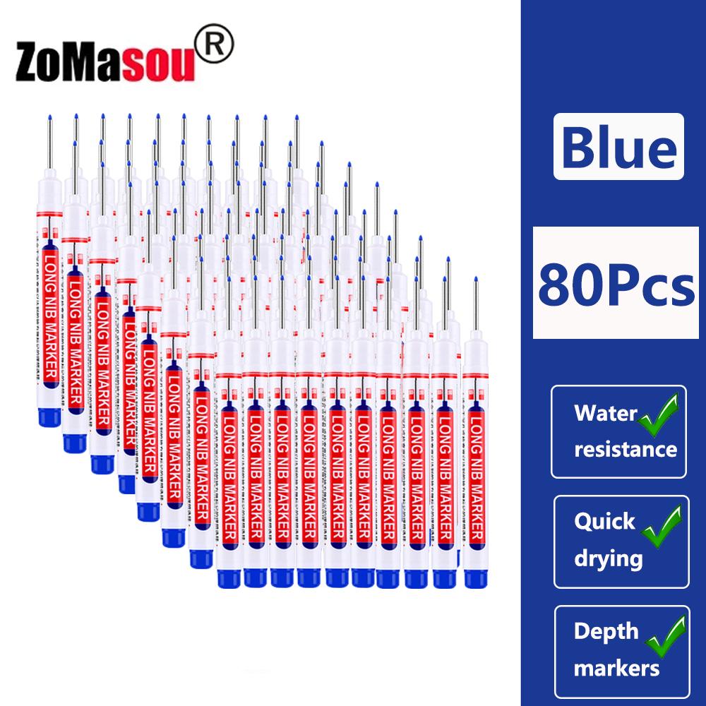 1-100 Stück 20mm Langer Kopf Markerstift Mehrzweck Holzbearbeitung Fliesen Dekoration Tiefloch Marker Stifte Rote/Schwarze/Blaue/Grüne Tinte