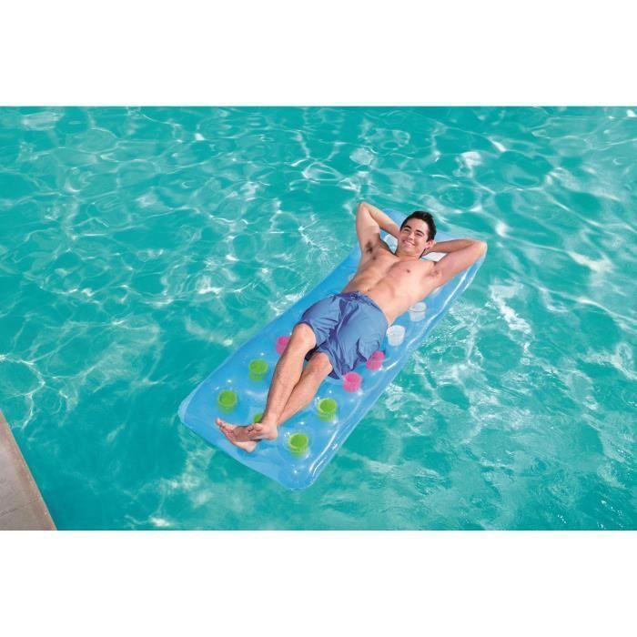 Matelas gonflable piscine BESTWAY Fashion - 188 x 71 cm - 3 couleurs assorties