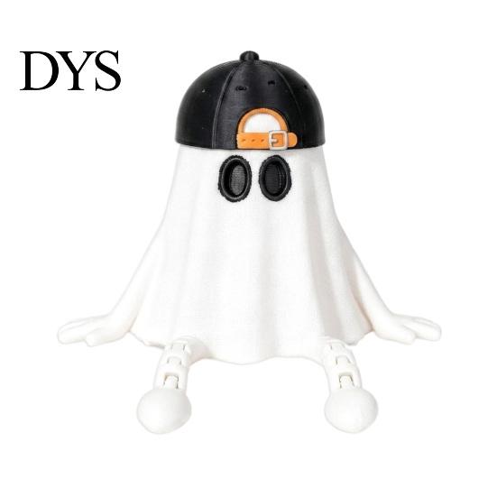 Ghost Figurines for Halloween Pumpkin Figurine, 3D Printed Statue with Stress Relief Fidget Toys Poseable Joint, Spooky Articulated Decor Ornament