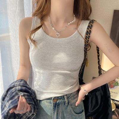 Neue Sommer Ärmellose Basic Slim Fit Lässige Tanktops Damenmode Elegant Einfarbig Tanks Weste Damenbekleidung Rundhals Einfaches Damen Camis Top 26224