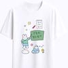 Korean Style Versatile Fashion Retro Cute Cat with Pink Gun T-Shirt Korean Text Graphic Casual Y2k Short Sleeve Tee Vintage Tops