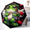 1pc Sturdy 8-Bone Auto Umbrella, Frog Umbrella, Digital Printed, Foldable Umbrella for On-the-Go Outdoor Use