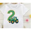 Cute Farmer Tractor 1-8 Years Old Happy Birthday T Shirt Kids Birthday Party Gift Children Funny Present T Shirt Tops