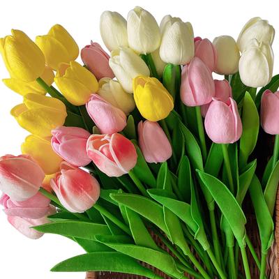 Tulip Artificial Flower Wedding Photography Props Home Decoration Mini Pu Valentine'S Day Fake Flower Ornament