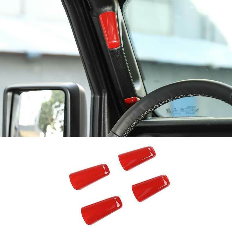 For Jeep Wrangler 2018-22 Red Console Inner Door A&B Pillar Handle Cover Trim 4X