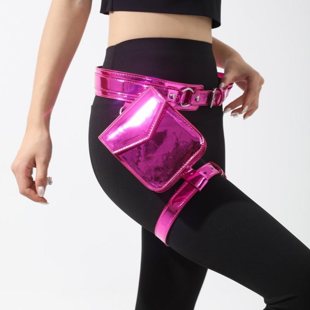 Leg Ring Metallic Waist Belt Pouch Goth Thigh Harness Leg Bag Motorcycle Waistpack  Outdoor