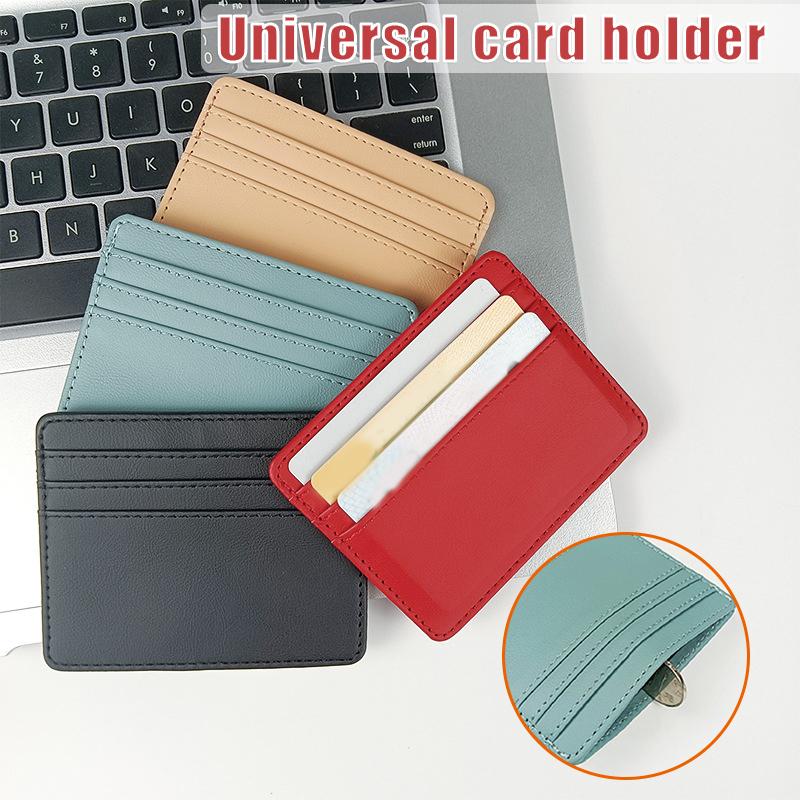 Travel-Ready PU Leather Card Holder Top Open Multi Card Slot Vintage Card Case Slim Wallet for Men and Women 8x10cm