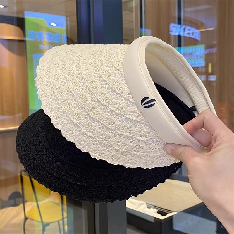 Summer Lace Sun Protection Empty Top Hat Women's Outdoor Travel Fashion Versatile Sun Hat Vacation Beach Sun Hat