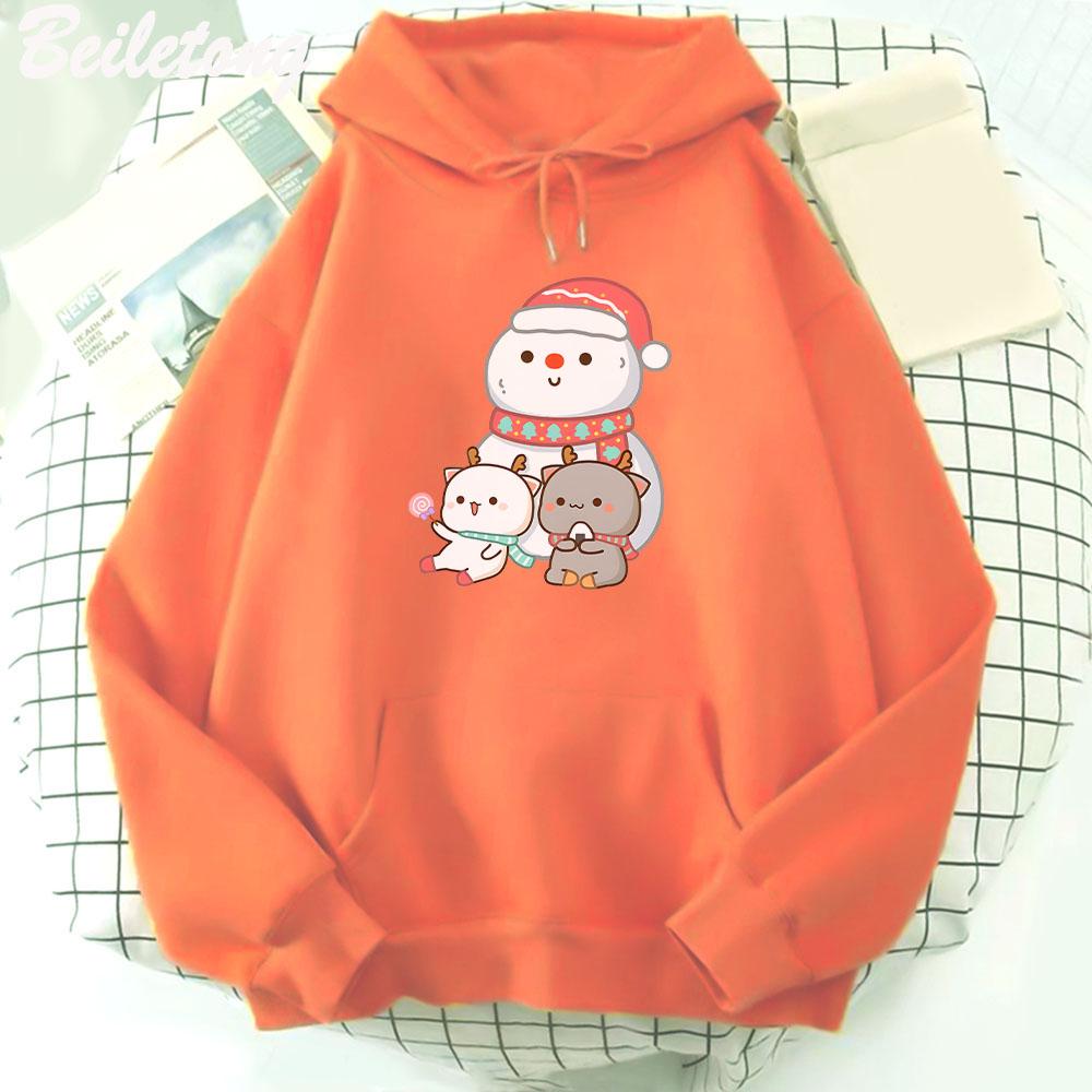 Cute Cat Long Sleeve Hoodie Goma Kawaii Peach Cat Boyfriend Sweatshirt Girlfriend Lovely Kitty Mochi Romantic Hoddies
