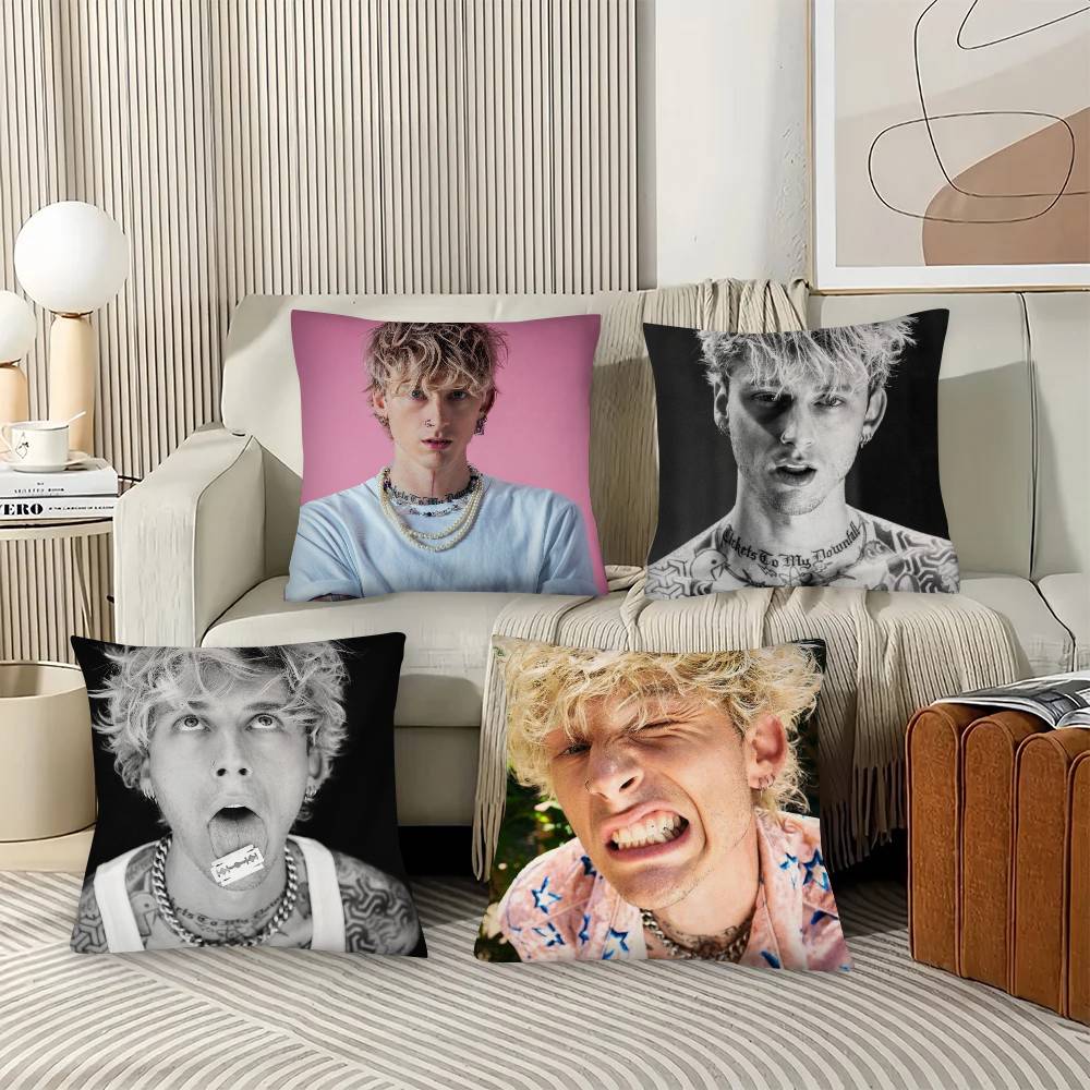 1Pc Mgk M-Machine Gun K-Kelly Pillow Case Fashion Square Pillowcase Bedroom Sofa Room Ins Decoration Leisure