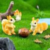 4 PCS Cute Squirrel Mini Realistic Decor DIY Ornaments for Window Sill Desk Terrarium Micro Landscape Decoration