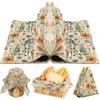 150 Sheets Orange Wildflower Garden Floral Wax Paper for Food Deli, 9.8'' x 8.3'' Retro Floral Greaseproof Deli Paper for Sandwich Picnic Basket