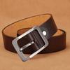 Retro New Belt Men's Genuine Leather Simple Belt Middle Aged and Young People's All-match Pin-buckle Casual Trousers