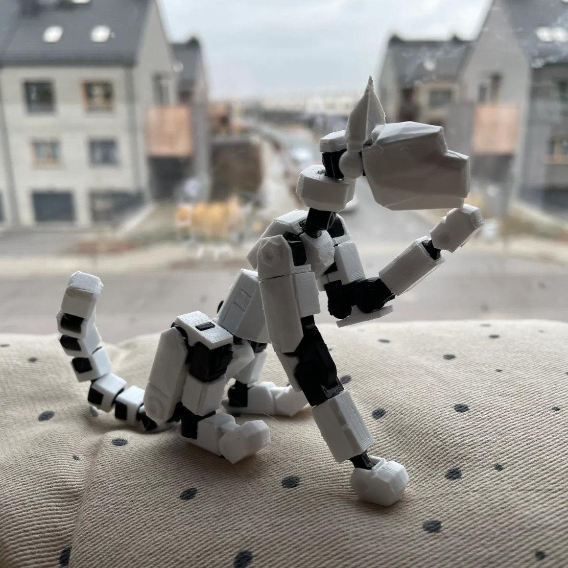 

Decompression 3d Toy Printing Robot Dog Polyarticular Movable Model Decoration White