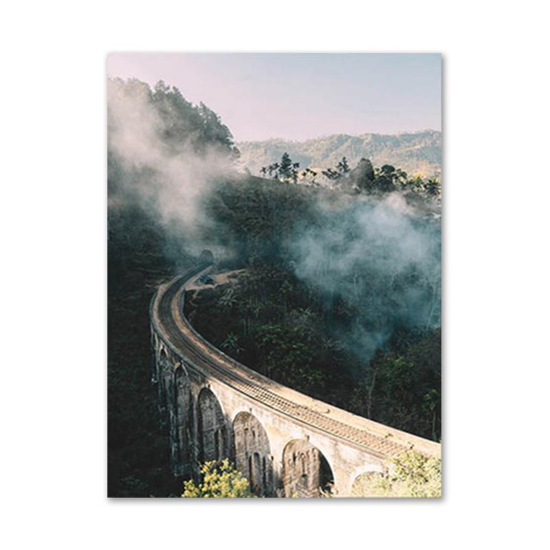 Nature Landscape Poster Plant Lion Animal Leaf Canvas Wall Art Plam Tree Starry Night Painting Decorative Home Picture Decor