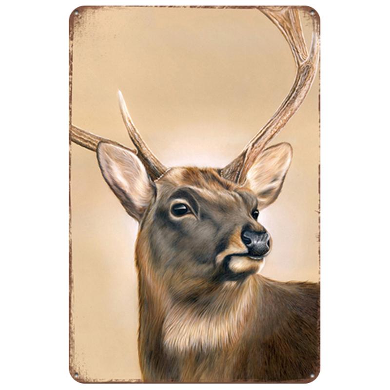 Deer Plaque Metal Vintage Tin Sign Metal Poster Pin Up Shabby Home Decor Signs Bar Cafe Resaurant Decoration Iron Painting